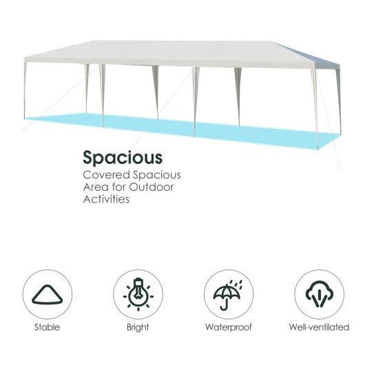 10 x 30 Feet Waterproof Gazebo Canopy Tent with Connection Stakes and Wind Ropes at Set Shop and Smile