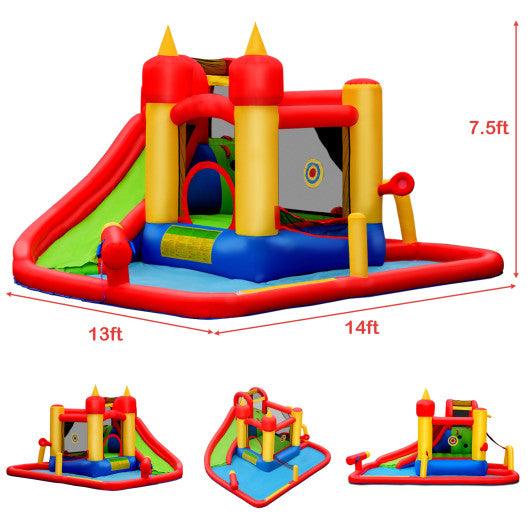 Inflatable Blow Up Water Slide Bounce House with 740 W Blower at Set Shop and Smile