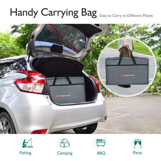 Folding Camping Table with Storage Organizer-Gray at Set Shop and Smile