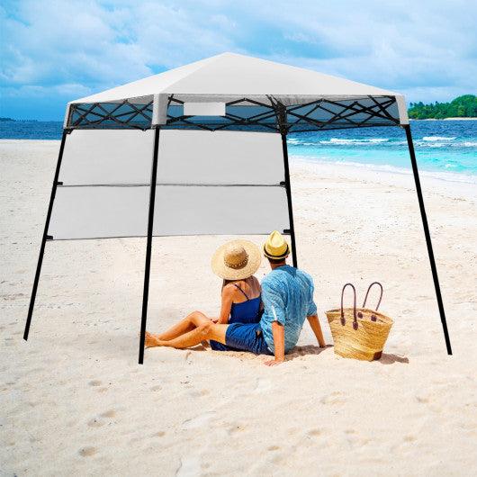 7 x 7 Feet Sland Adjustable Portable Canopy Tent with Backpack-White at Set Shop and Smile