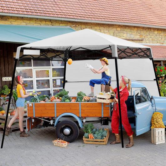 7 x 7 Feet Sland Adjustable Portable Canopy Tent with Backpack-White at Set Shop and Smile