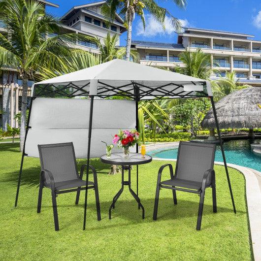 7 x 7 Feet Sland Adjustable Portable Canopy Tent with Backpack-White at Set Shop and Smile