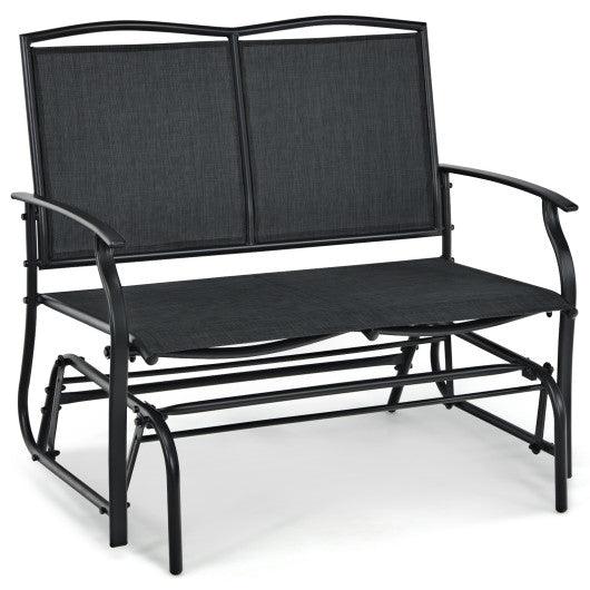 Iron Patio Rocking Chair for Outdoor Backyard and Lawn-Black at Set Shop and Smile