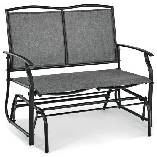 Iron Patio Rocking Chair for Outdoor Backyard and Lawn-Gray at Set Shop and Smile