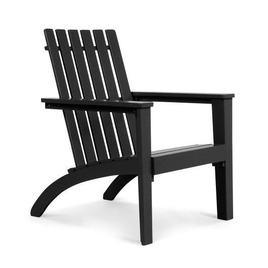 Outdoor Durable Patio Acacia Wood Adirondack Lounge Armchair-Black at Set Shop and Smile