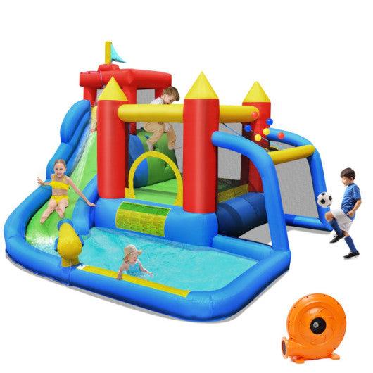 Inflatable Bounce House Splash Pool with Water Climb Slide Blower included at Set Shop and Smile