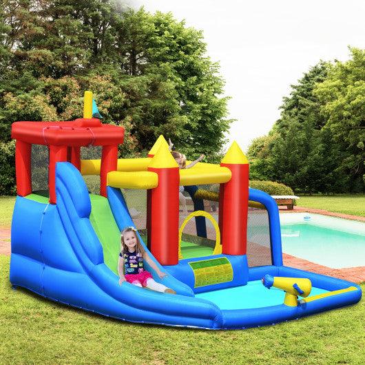 Inflatable Bounce House Splash Pool with Water Climb Slide Blower included at Set Shop and Smile