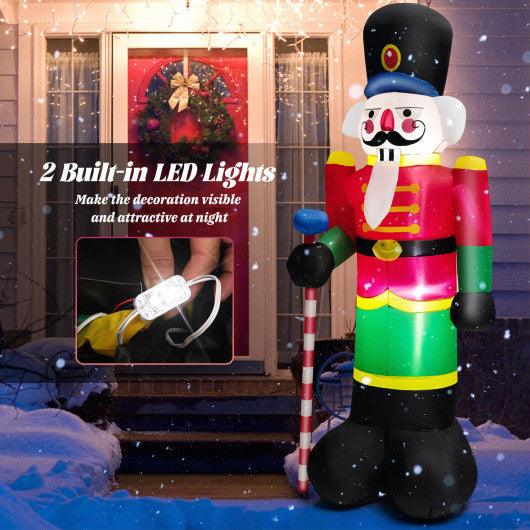8 Feet Inflatable Nutcracker Soldier with 2 Built-in LED Lights at Set Shop and Smile