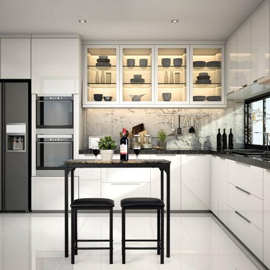 3 Piece Counter Height Dining Set Faux Marble Table at Set Shop and Smile