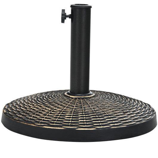 22Lbs Patio Resin Umbrella Base with Wicker Style for Outdoor Use at Set Shop and Smile