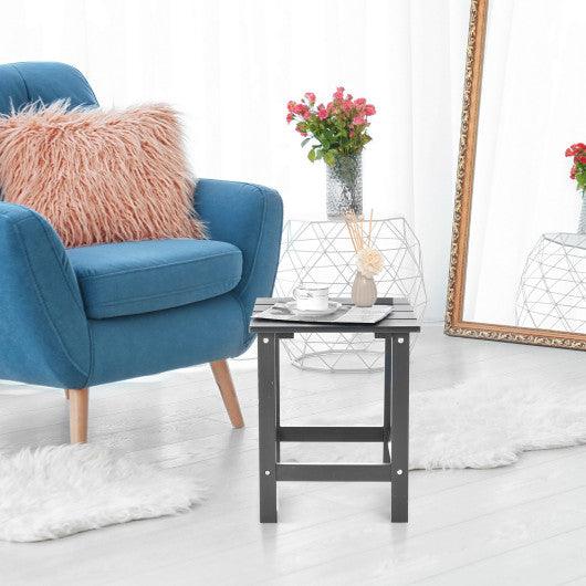 15 Inch Patio Square Wooden Slat End Side Coffee Table for Garden-Gray at Set Shop and Smile