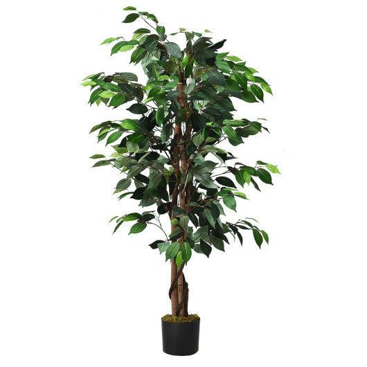 4 Feet In/Outdoor Trunks Artificial Ficus Silk Tree at Set Shop and Smile