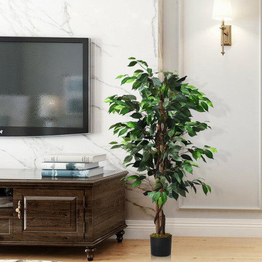 4 Feet In/Outdoor Trunks Artificial Ficus Silk Tree at Set Shop and Smile