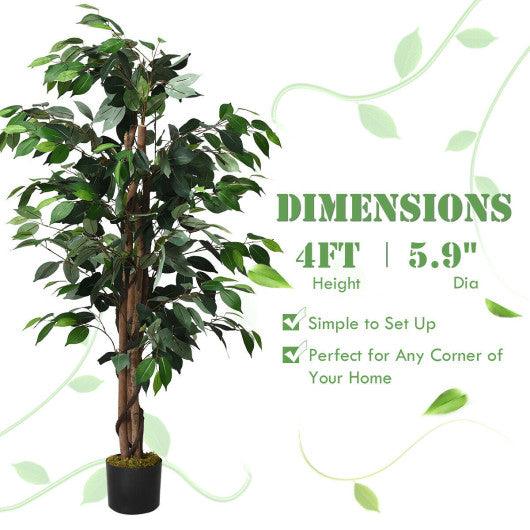 4 Feet In/Outdoor Trunks Artificial Ficus Silk Tree at Set Shop and Smile