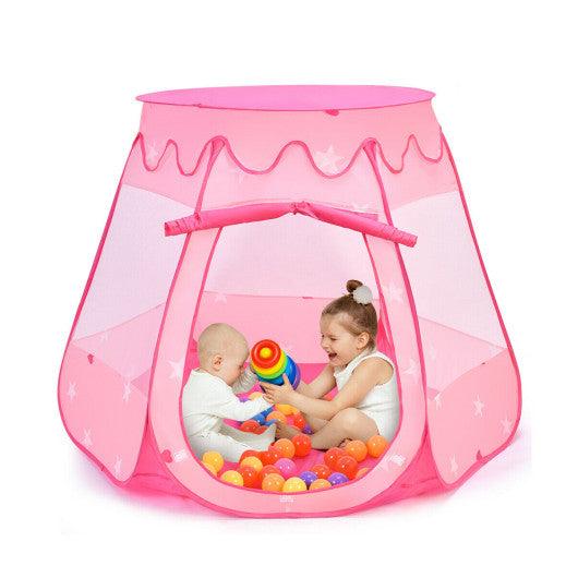 Pink Portable Kid Play House Play Tent with 100 Balls at Set Shop and Smile