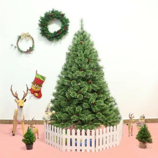 6 Feet Pre-Lit PVC Artificial Carolina Pine Tree with LED Lights at Set Shop and Smile