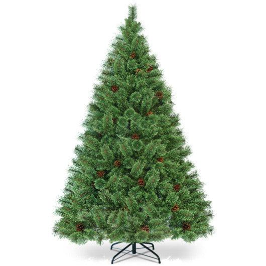6 Feet Pre-Lit PVC Artificial Carolina Pine Tree with LED Lights at Set Shop and Smile