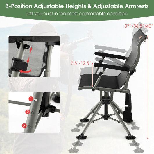 360 Degree Silent Swivel Hunting Chair-Black at Set Shop and Smile