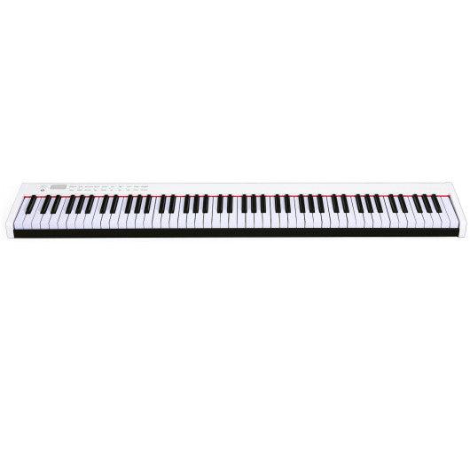 88-Key Portable Full-Size Semi-weighted Digital Piano Keyboard-White at Set Shop and Smile