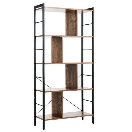 4-Tier Industrial Freestanding Bookshelf with Metal Frame at Set Shop and Smile