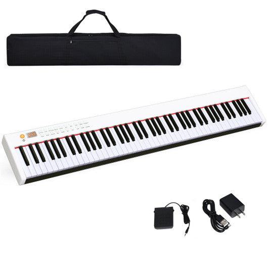 88-Key Portable Full-Size Semi-weighted Digital Piano Keyboard-White at Set Shop and Smile