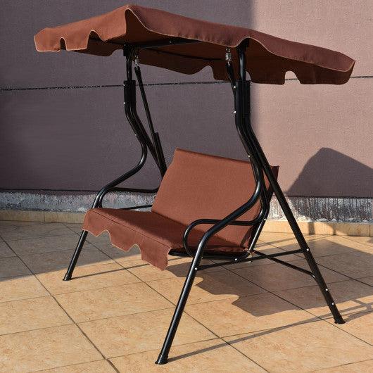 3 Seats Patio Canopy Swing-brown at Set Shop and Smile