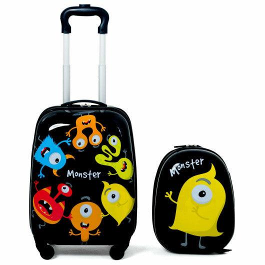 2 pcs Kids Luggage Set 12" Backpack & 16" Rolling Suitcase at Set Shop and Smile