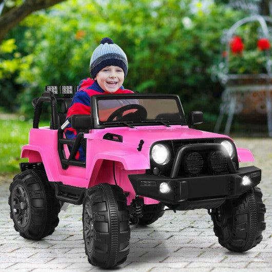 12V Kids Remote Control Riding Truck Car with LED Lights-Pink at Set Shop and Smile