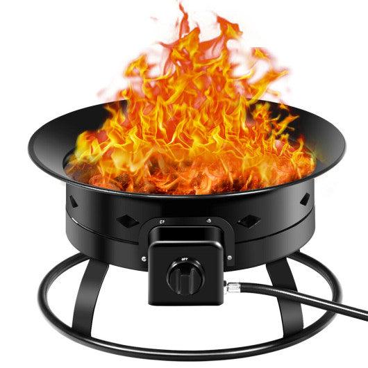 58 000BTU Firebowl Outdoor Portable Propane Gas Fire Pit with Cover and Carry Kit at Set Shop and Smile