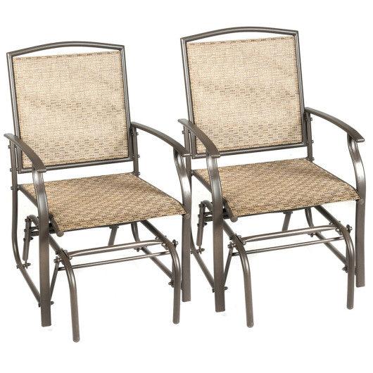 2 Pieces Patio Swing Single Glider Chair Rocking Seating at Set Shop and Smile