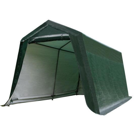 Outdoor Carport Shed with Sidewalls and Waterproof Ripstop Cover-10 x 10 ft at Set Shop and Smile