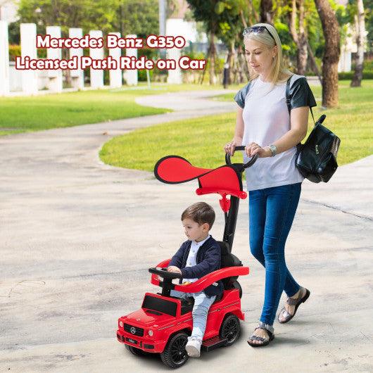 3-In-1 Ride on Push Car Mercedes Benz G350 Stroller Sliding Car with Canopy-Red at Set Shop and Smile