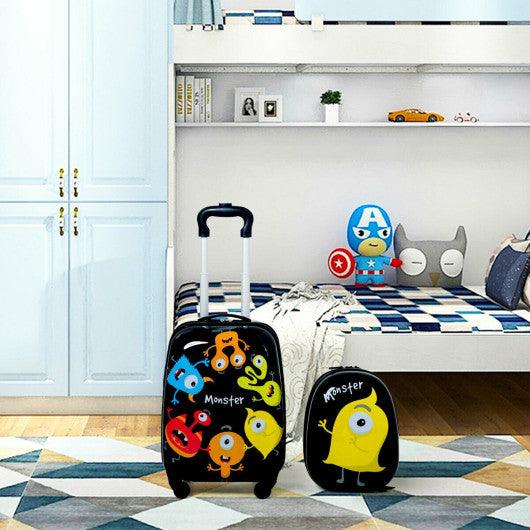 2 pcs Kids Luggage Set 12" Backpack & 16" Rolling Suitcase at Set Shop and Smile