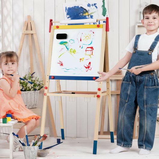 All-in-One Wooden Height Adjustable Kid's Art Easel at Set Shop and Smile