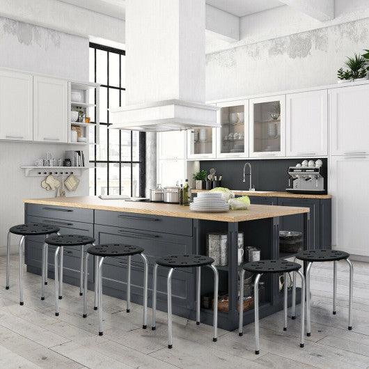 Set of 6 Portable Plastic Stack Stools -Gray at Set Shop and Smile