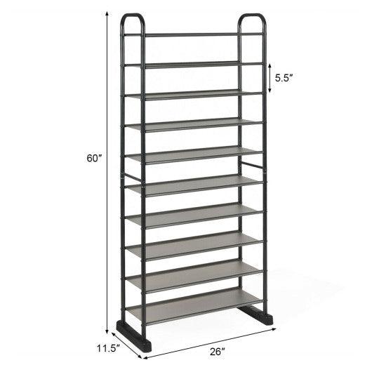 10-Tier Free-Standing Metal Frame Shoe Rack at Set Shop and Smile