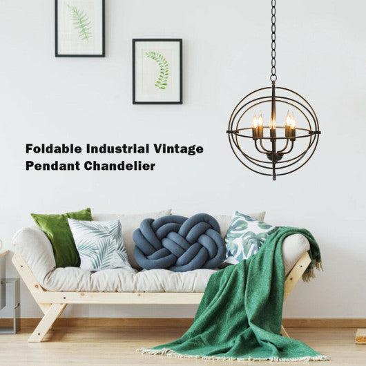 20 Inch 5 Lights Metal Chandelier with Pivoting Interlocking Rings at Set Shop and Smile