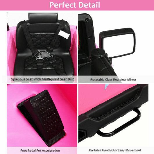 12V Kids Remote Control Riding Truck Car with LED Lights-Pink at Set Shop and Smile