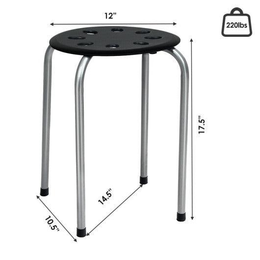 Set of 6 Portable Plastic Stack Stools -Gray at Set Shop and Smile