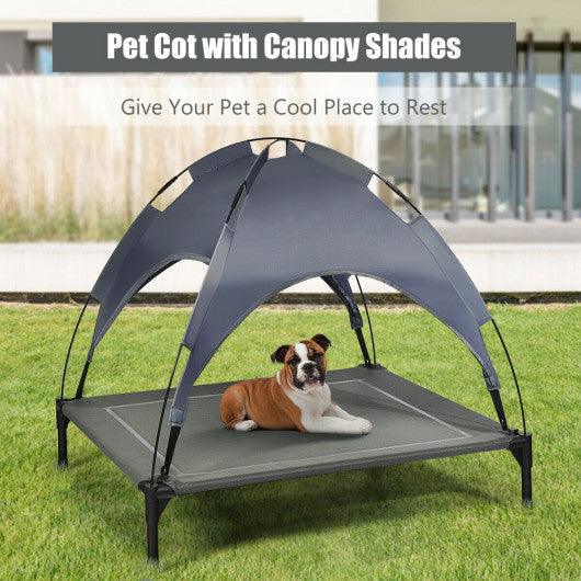 Portable Elevated Outdoor Pet Bed with Removable Canopy Shade-36 Inch at Set Shop and Smile