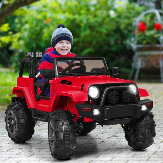 12V Kids Remote Control Riding Truck Car with LED Lights-Red at Set Shop and Smile