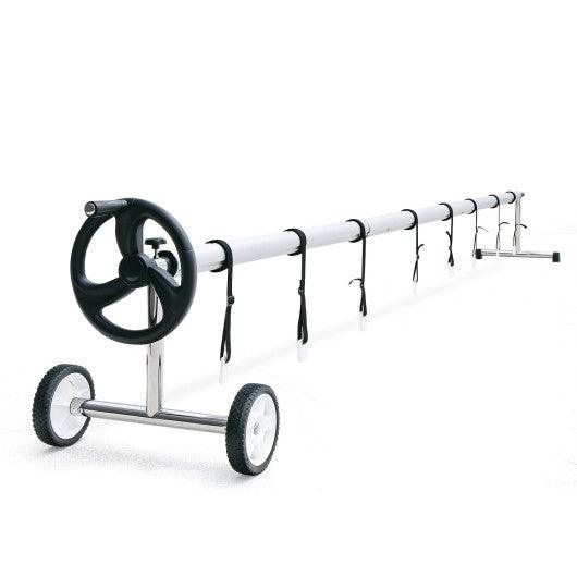 18 Ft Pool Cover Reel Set Aluminum In-ground Swimming Solar Cover Reel at Set Shop and Smile