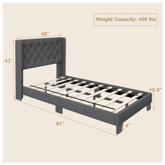 Twin/Full/Queen Size Upholstered Platform Bed with Button Tufted Headboard-Twin Size at Set Shop and Smile