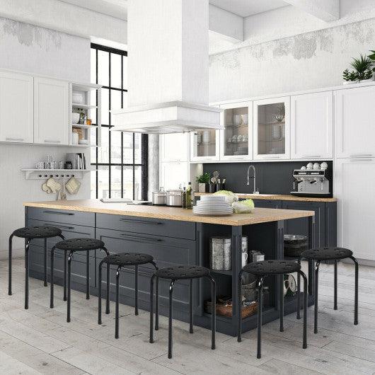 Set of 6 Portable Plastic Stack Stools -Black at Set Shop and Smile