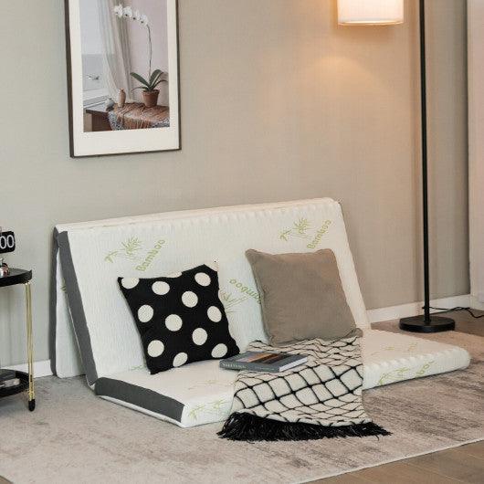 Queen 3 Inch Tri-fold Memory Foam Floor Mattress Topper Portable with Carrying Bag-S at Set Shop and Smile