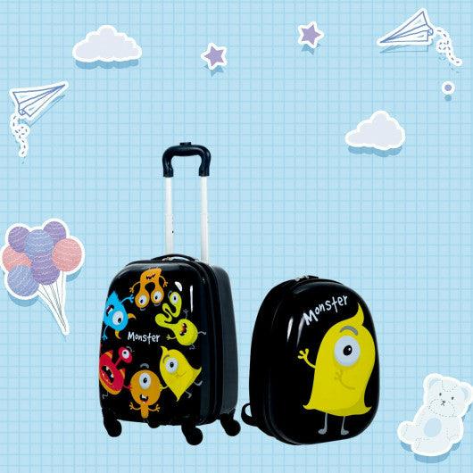 2 pcs Kids Luggage Set 12" Backpack & 16" Rolling Suitcase at Set Shop and Smile