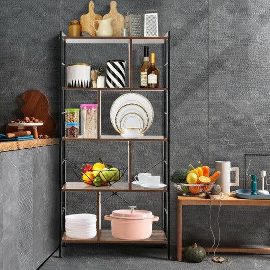 4-Tier Industrial Freestanding Bookshelf with Metal Frame at Set Shop and Smile