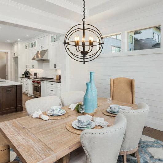 20 Inch 5 Lights Metal Chandelier with Pivoting Interlocking Rings at Set Shop and Smile