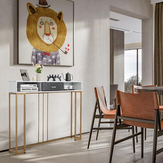 Narrow Long Sofa Table for Living Room-White at Set Shop and Smile