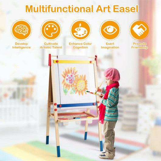 All-in-One Wooden Height Adjustable Kid's Art Easel at Set Shop and Smile